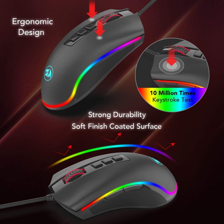 Redragon M711 Cobra Gaming Mouse with 16.8 Million RGB Color Backlit, 10,000 DPI Adjustable, Comfortable Grip, 7 Programmable Buttons thumbnail 3