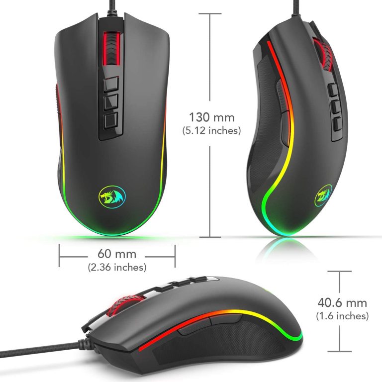 Redragon M711 Cobra Gaming Mouse with 16.8 Million RGB Color Backlit, 10,000 DPI Adjustable, Comfortable Grip, 7 Programmable Buttons thumbnail 2