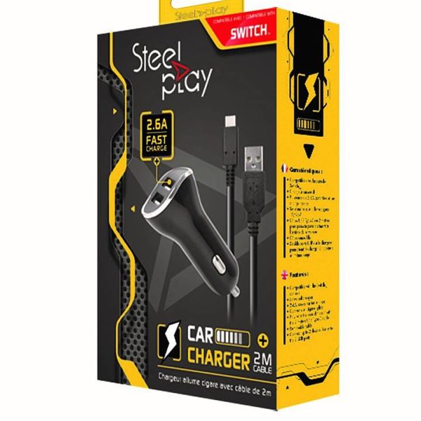Steelplay-Car-Charger-With-2-Usb-Ports-2m-Charge-Cable