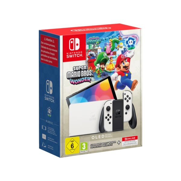 Konzolë Nintendo Switch OLED (White Joy-Con) + Super Mario Bros. Wonder + 12 Months Nintendo Online